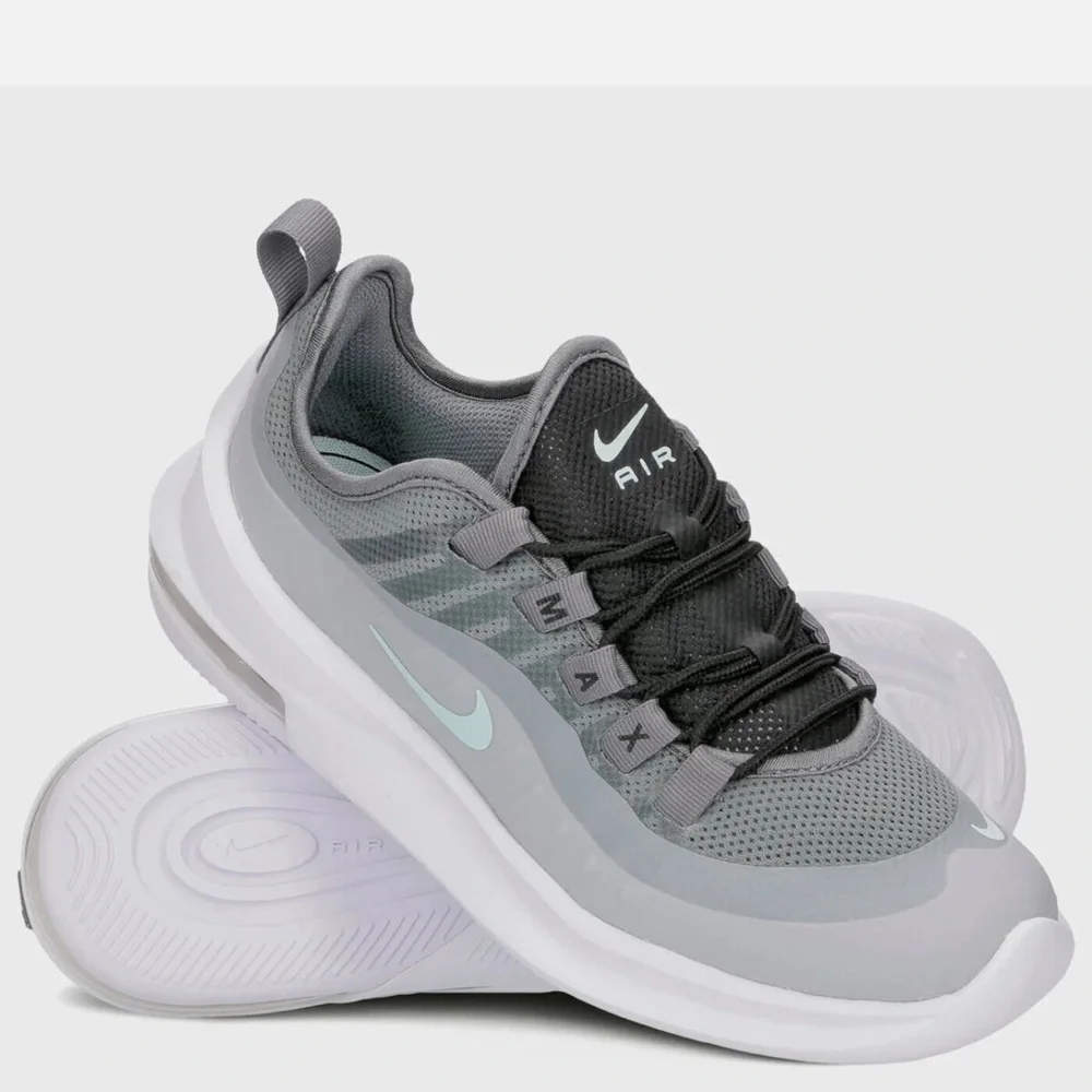 Nike Air Max Women's Athletic Shoes in Gray and Black with Light Teal Swoosh